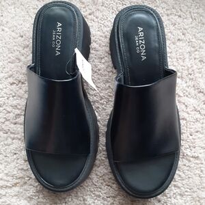 NWT ARIZONA JEAN CO Y2K INSPIRED CHUNKY PLATFORM SLIDE SANDAL
